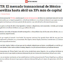 TTR: El mercado transaccional de Mxico moviliza hasta abril un 33% ms de capital